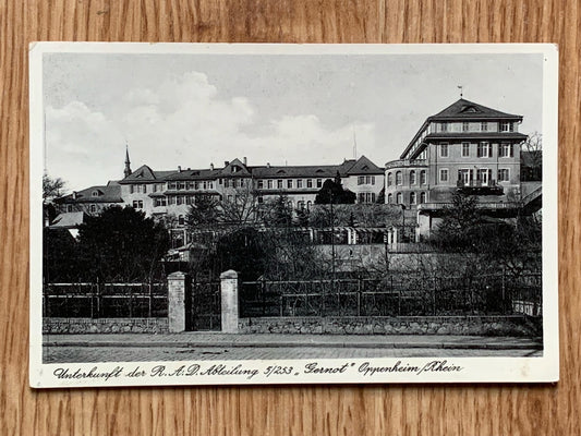 WW2 German photo postcard - RAD unit HQ