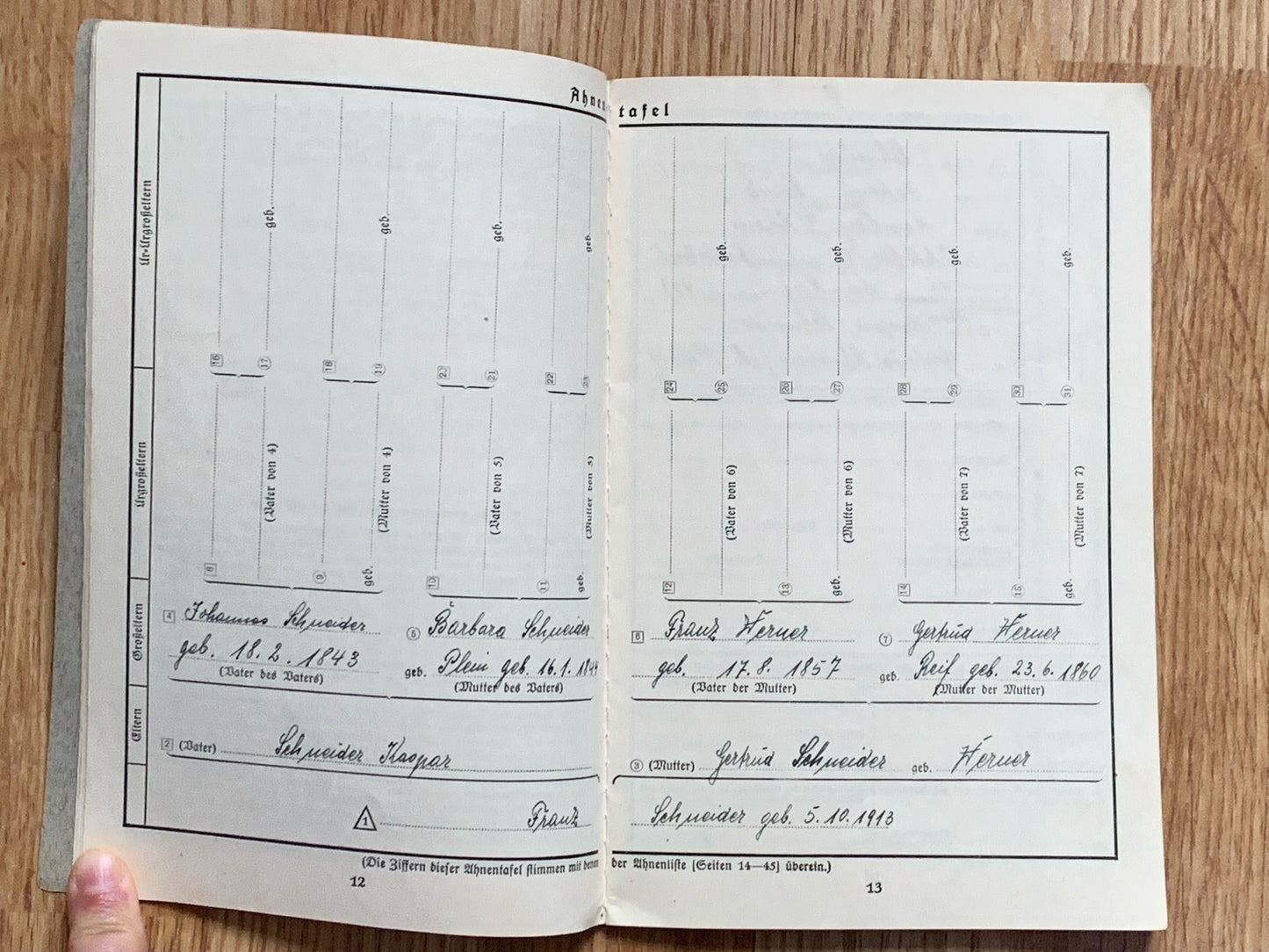 Ahnenpass / Ancestry pass - Duisburg family