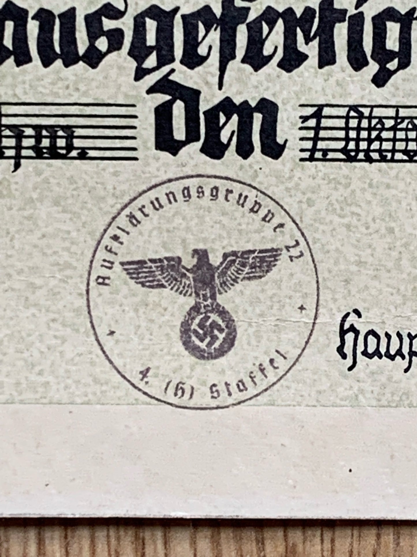 Luftwaffe Marksmanship 3rd Grade award certificate - Bomber unit member