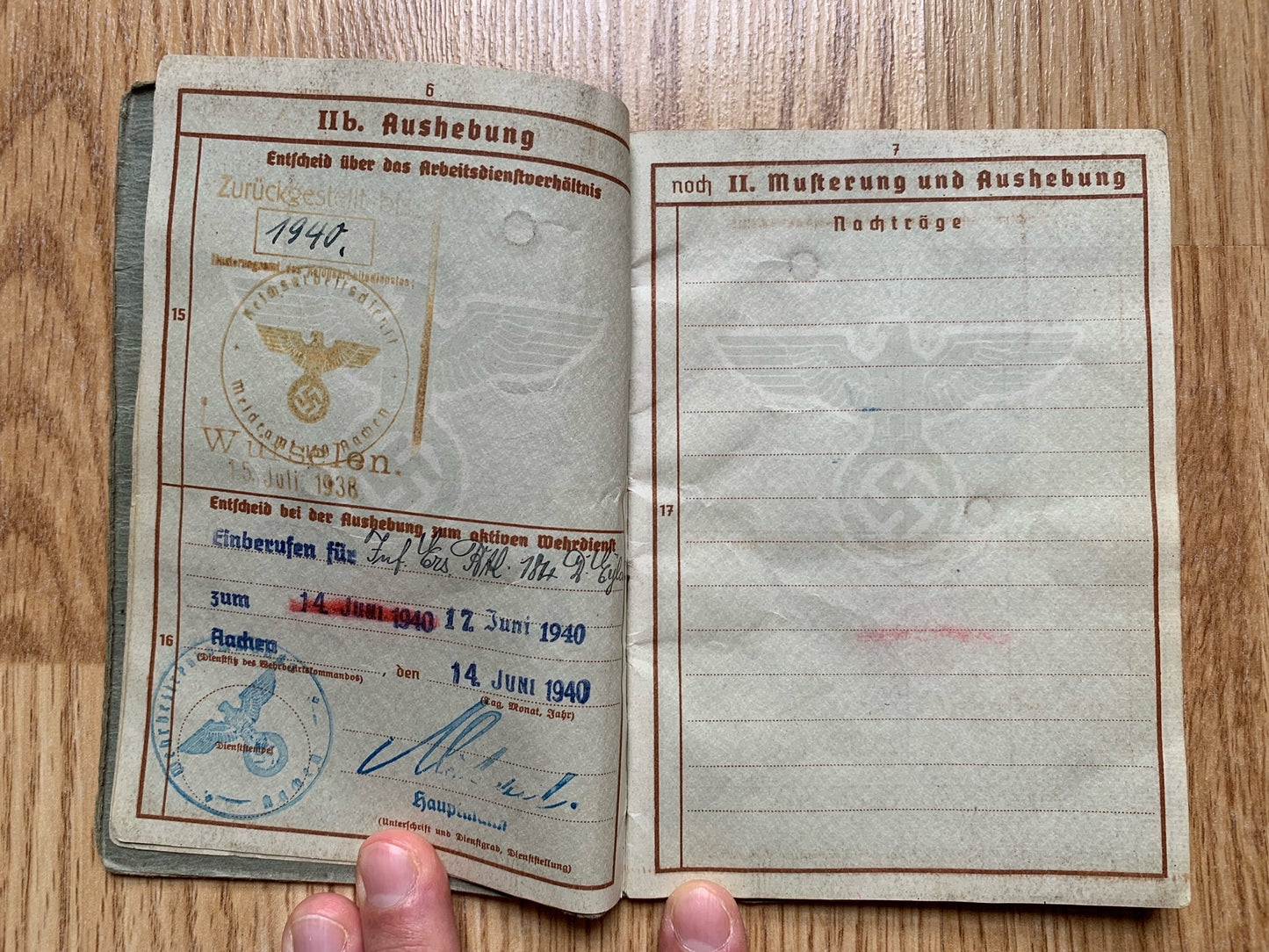 Wehrpass - Infantryman, Leningrad combat, wounded