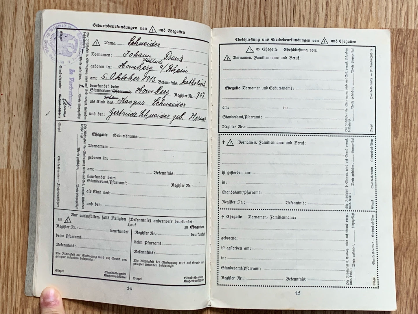 Ahnenpass / Ancestry pass - Duisburg family