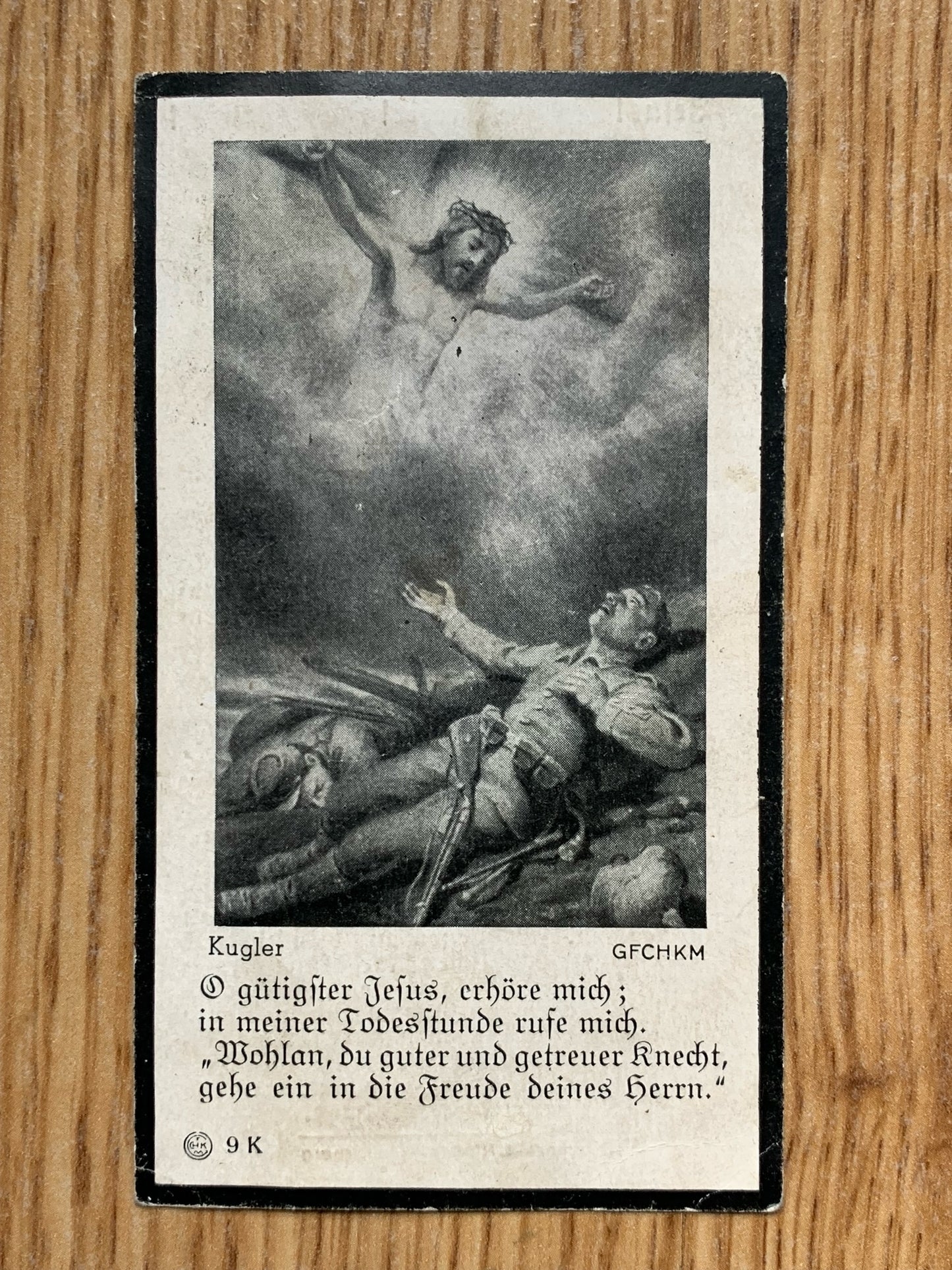 WW2 German Death Card - Combat Engineer 1941