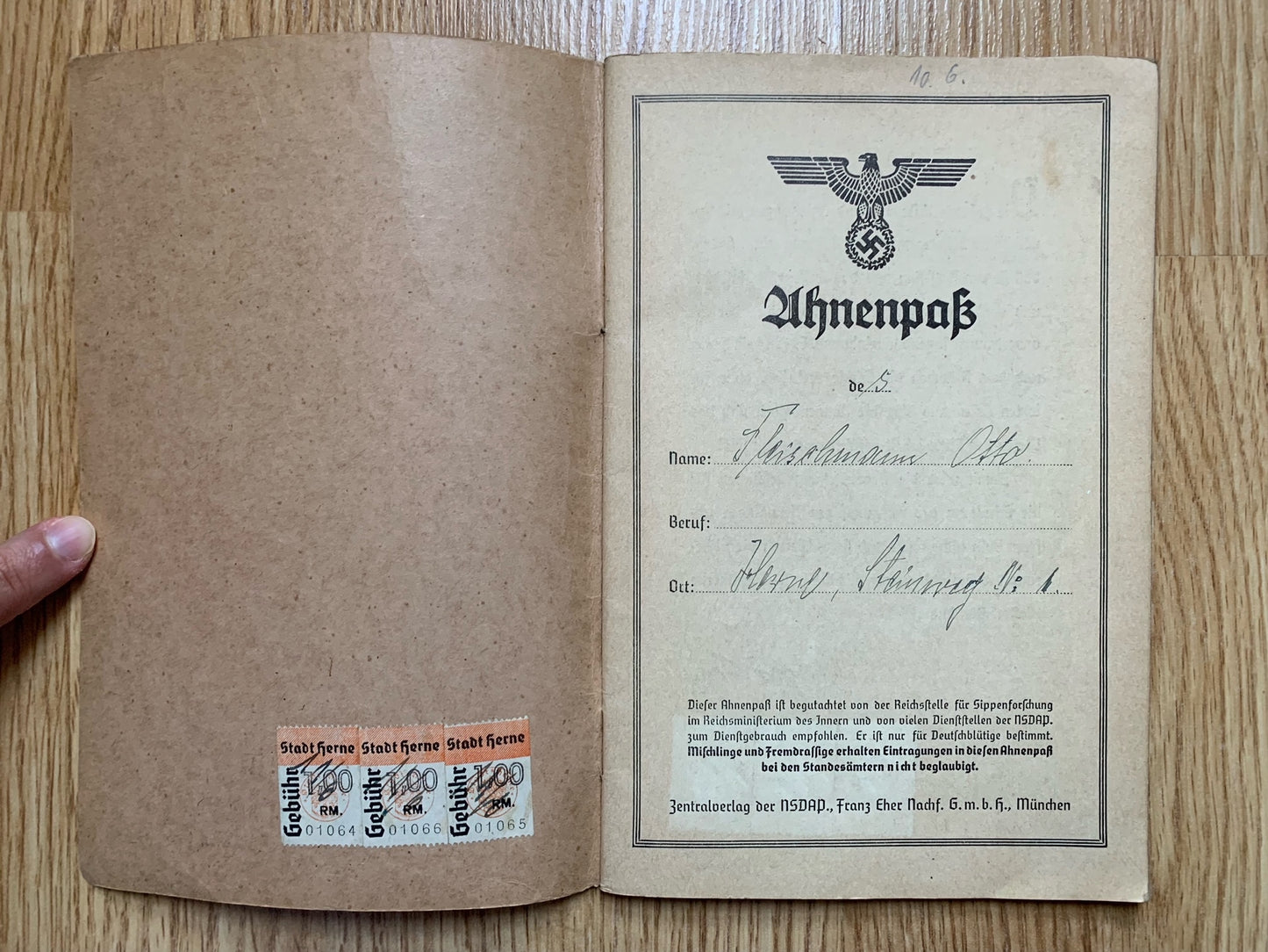 Ahnenpass / Ancestry pass - Ruhr area resident
