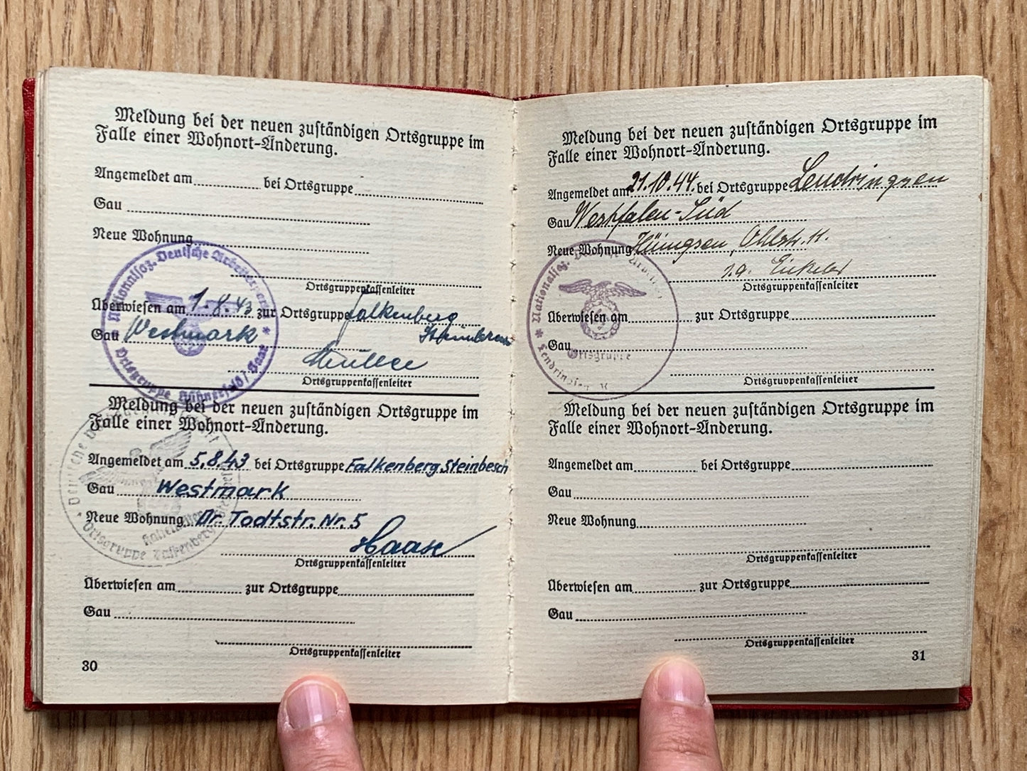 NSDAP membership booklet - Blockleiter official, Rudolf Hess reference