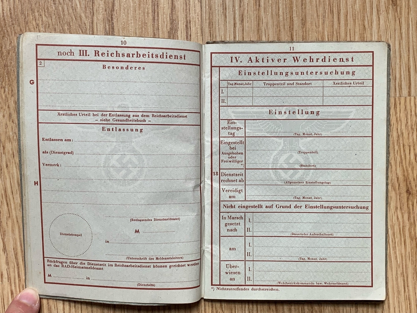 Wehrpass - teen conscript / RAD member, March 1945