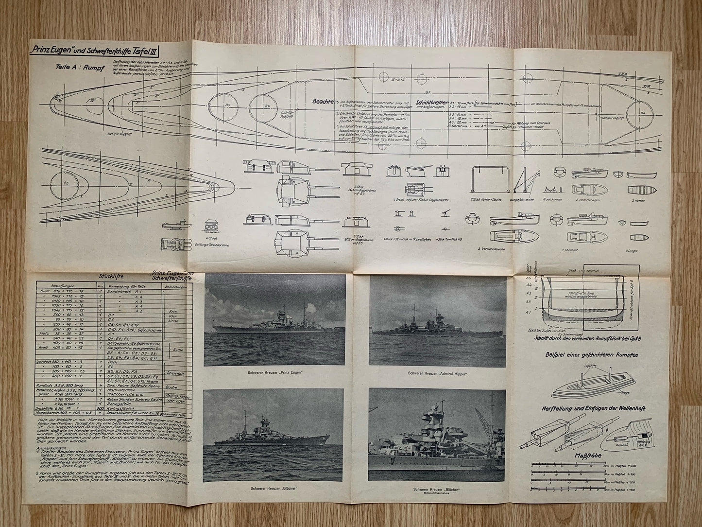 Kriegsmarine model kit for Heavy Cruiser Prinz Eugen