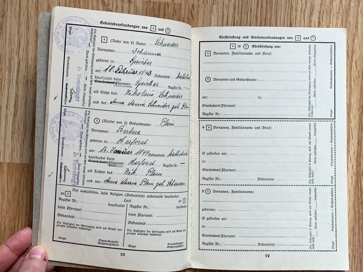 Ahnenpass / Ancestry pass - Duisburg family