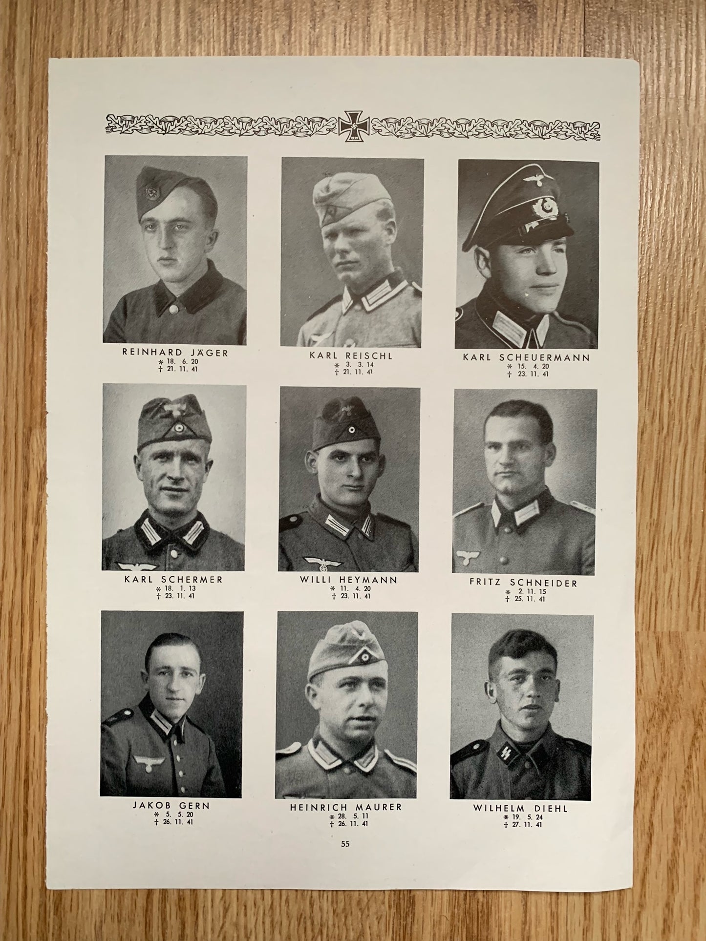 4 sheets of KIA Wehrmacht troops 1941 - Wilhelmshaven residents