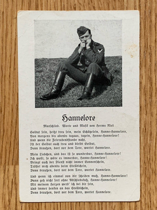 WW2 German song postcard - Hannelore song, Herms Niel