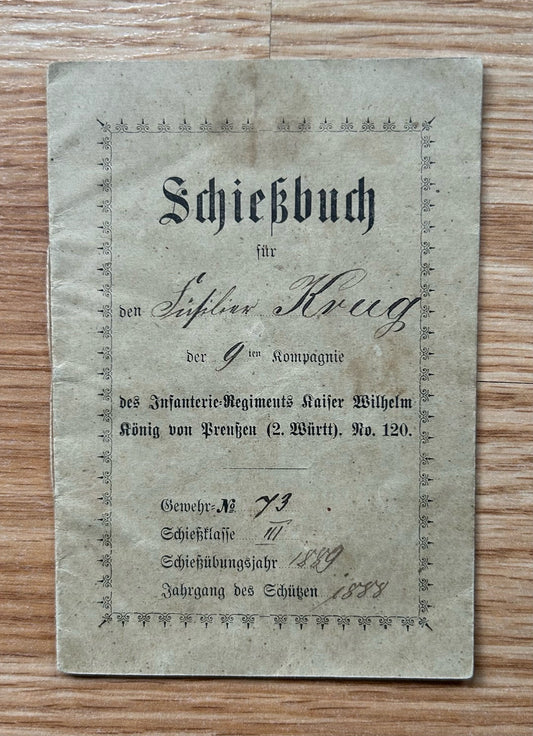Schiessbuch / Target practice booklet - Imperial Germany