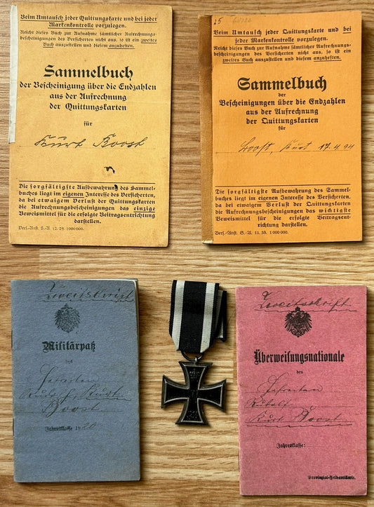 WW1 German medal and ID group - veteran Air Force soldier