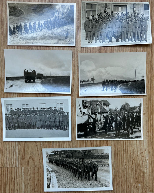 Group of 7 postcard photos - Heer officers and soldiers