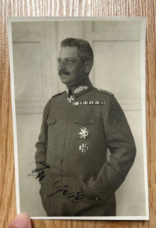 Autographed photo - WW1 Generalleutnant Ludwig v. Tutschek, Alpenkorps