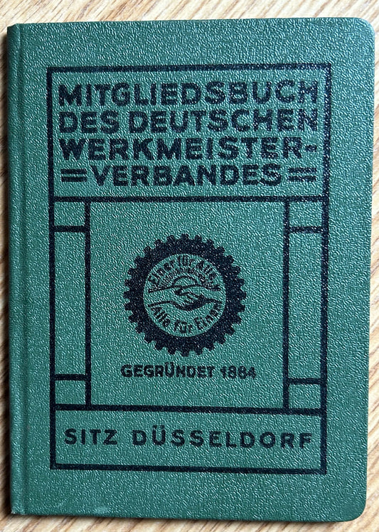 Membership booklet - 1934 construction worker’s union