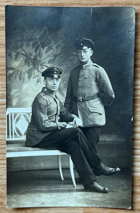 WW1 German photo postcard - 2 soldiers