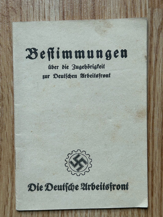 Regulations booklet - Deutsche Arbeitsfront / DAF