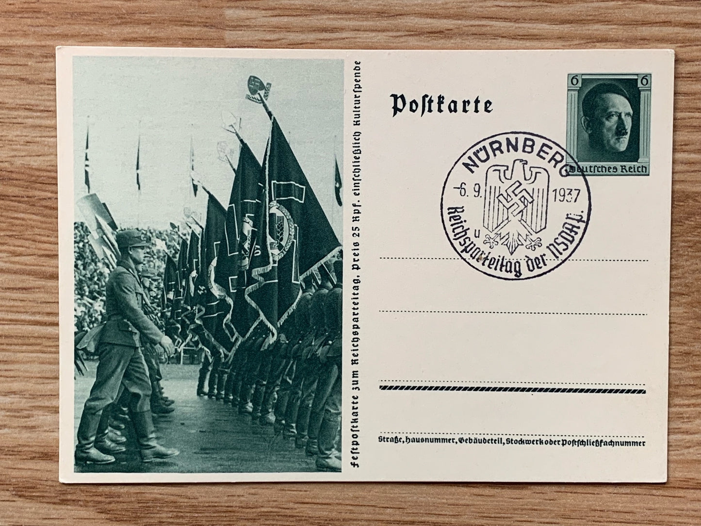 RAD photo postcard - Reichsparteitag 1937