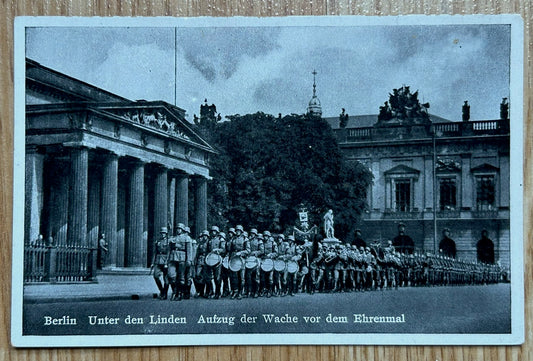 Photo postcard -troops marching in Berlin