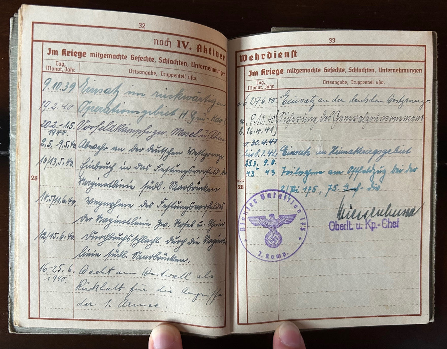 Wehrpass - KIA combat engineer, Russia 43