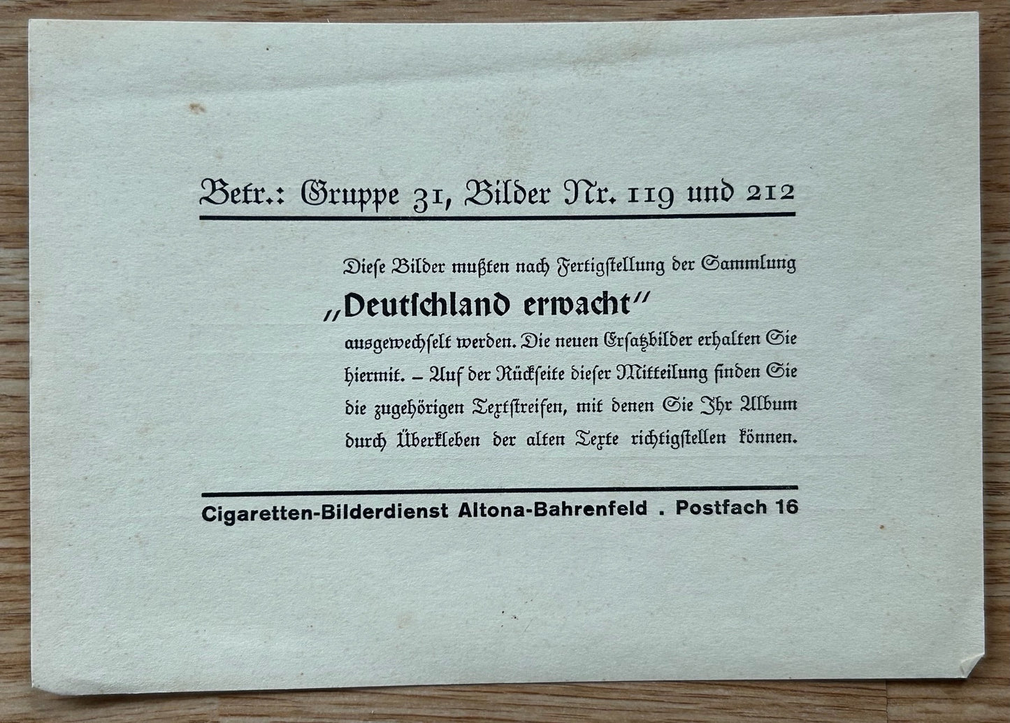 25 German cigarette cards - Deutschland Erwacht, gruppe 31