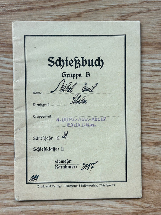 Schiessbuch / Target practice booklet - Panzerjager unit