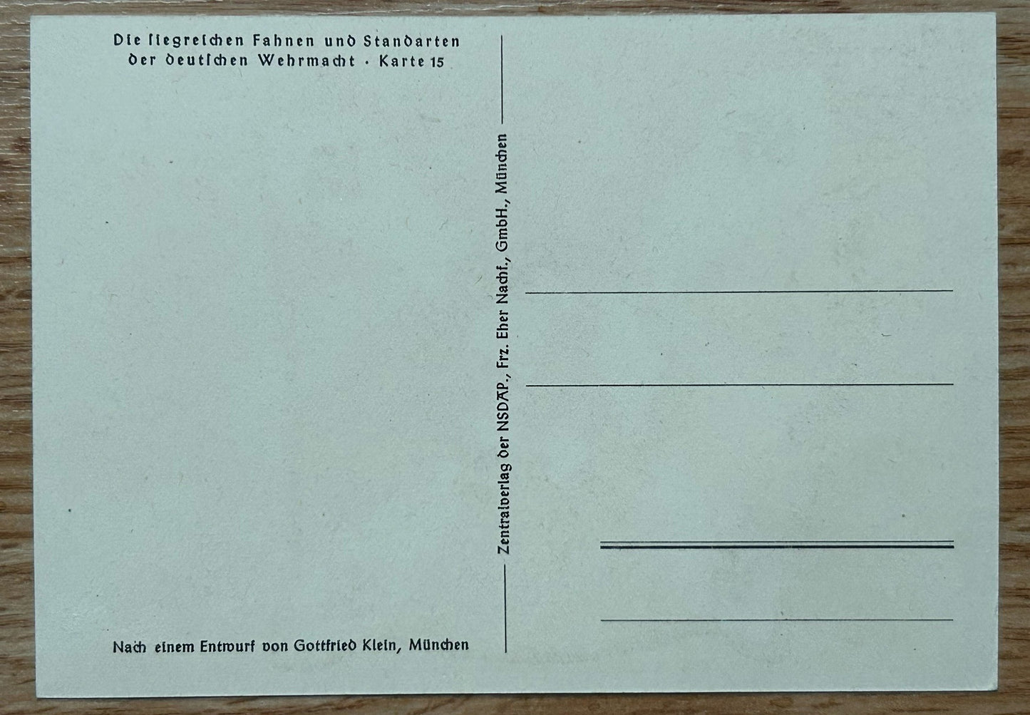 Luftwaffe art postcard - Gottfried Klein standards series