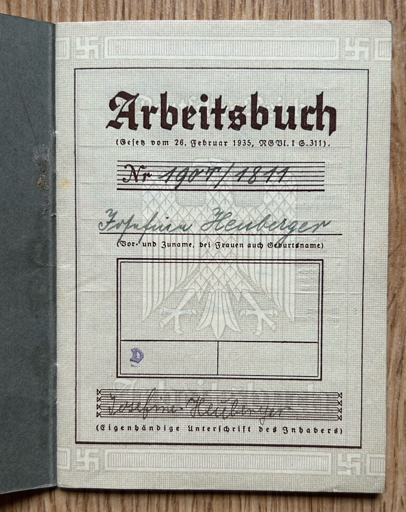 Arbeitsbuch - Construction firm / Org. Todt employee