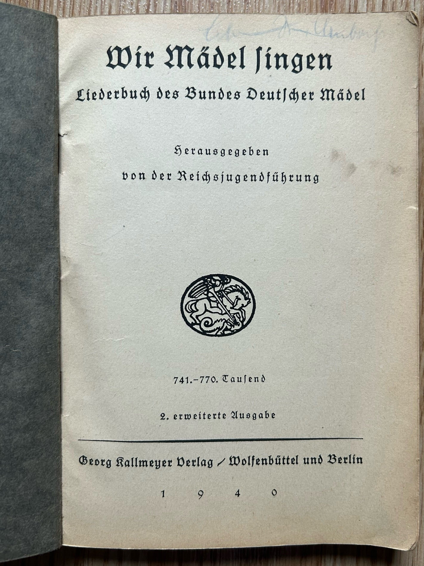 Wir Mädel Singen - BDM / Hitler Youth song book