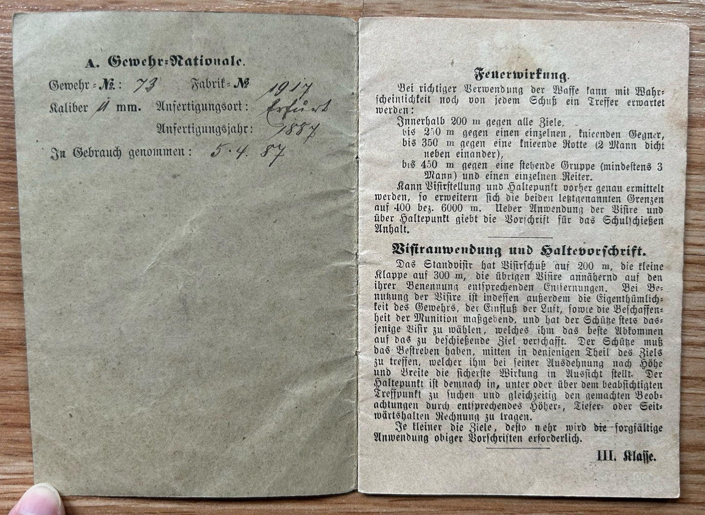 Schiessbuch / Target practice booklet - Imperial Germany