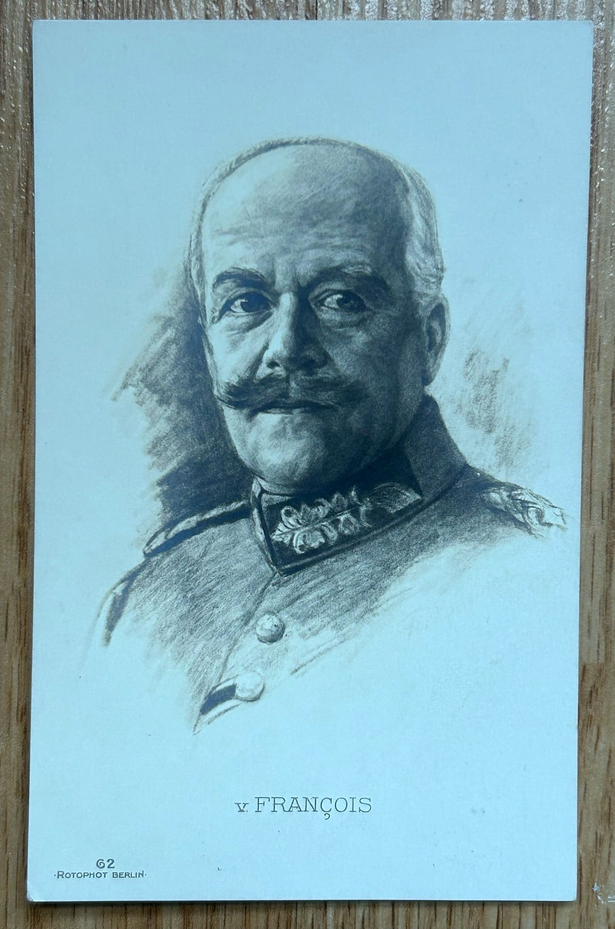 WW1 artwork postcard - General von Francois