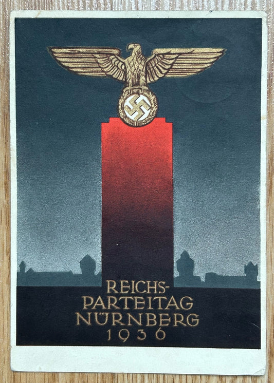 1936 Nuremberg rally commemorative art postcard