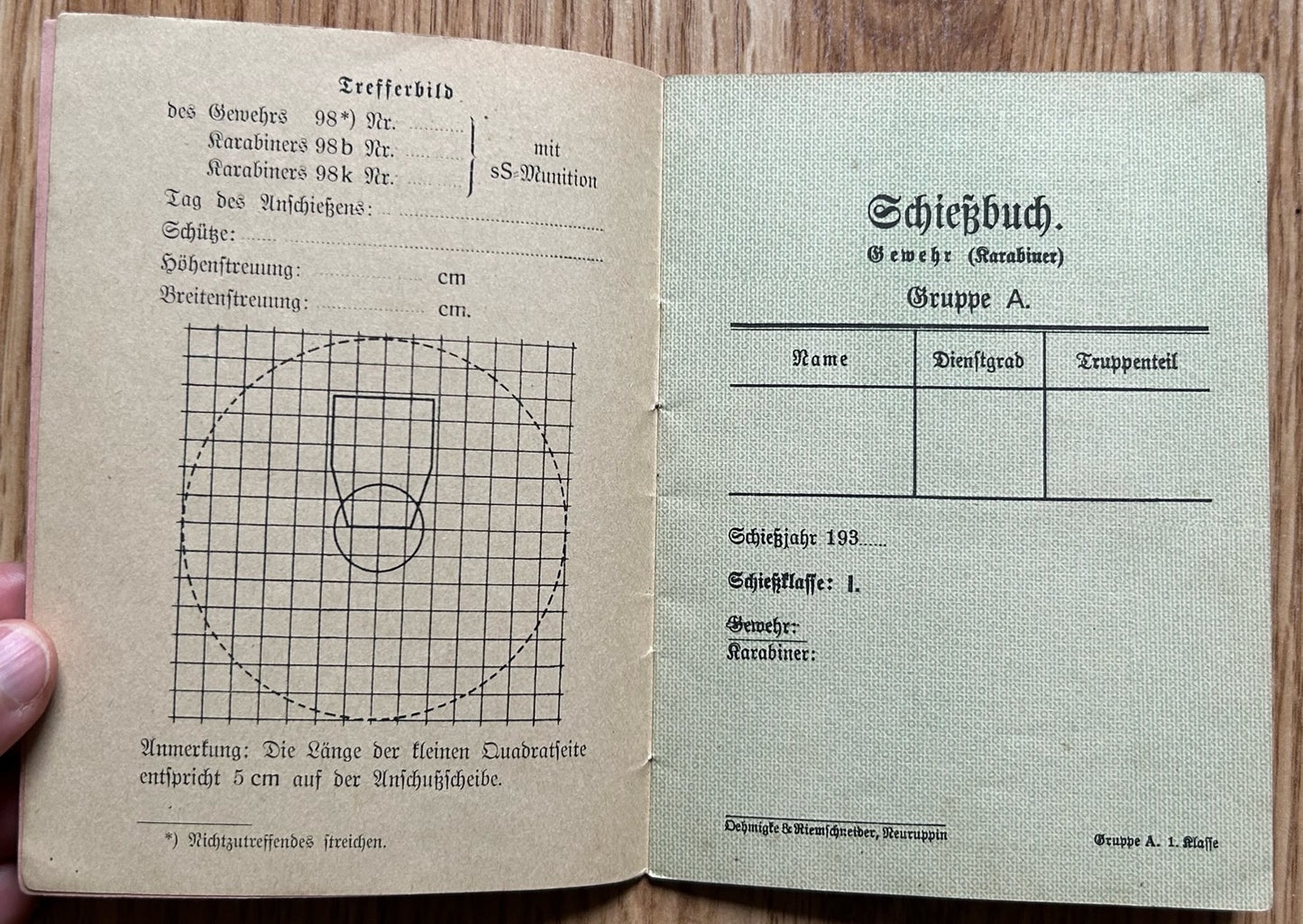 Schiessbuch / Target practice booklet - RAD member, occupied Czechia