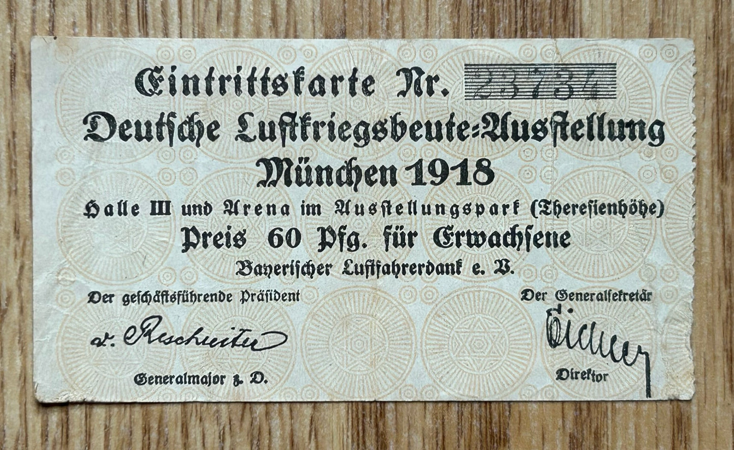 WW1 Munich “captured planes show” ticket