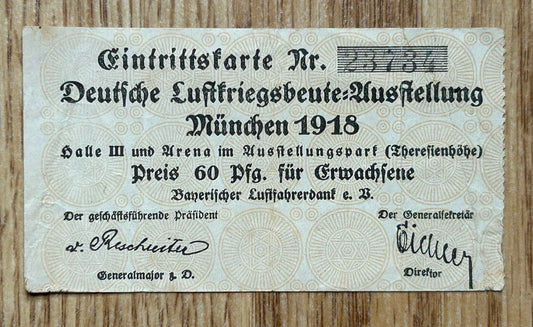 WW1 Munich “captured planes show” ticket