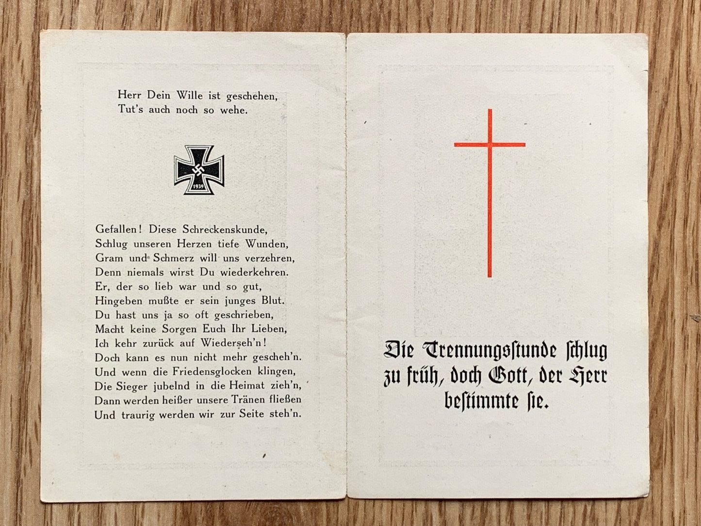 WW2 German Death Card - Mountain trooper, combat engineer