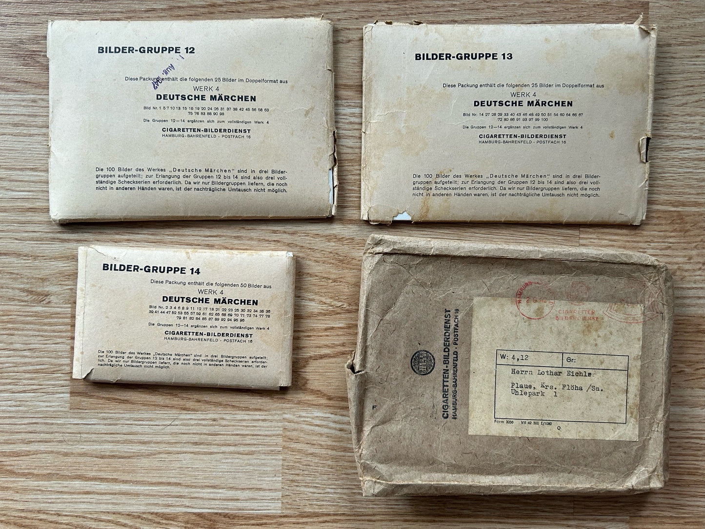 3 packages of Cigarette Cards - Deutsche Märchen series