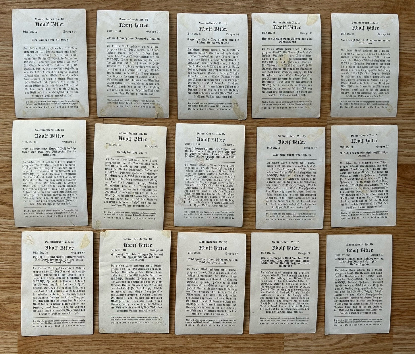 Group of 34 cigarette cards - Adolf Hitler series
