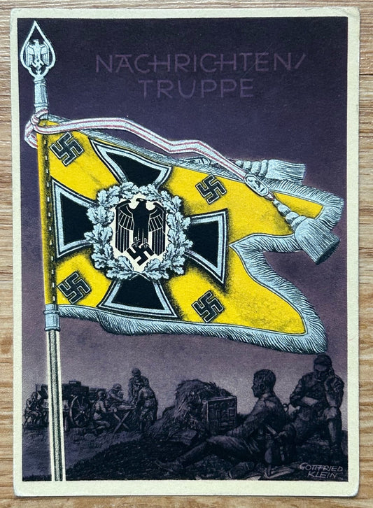 Signals troops art postcard - Gottfried Klein standards series