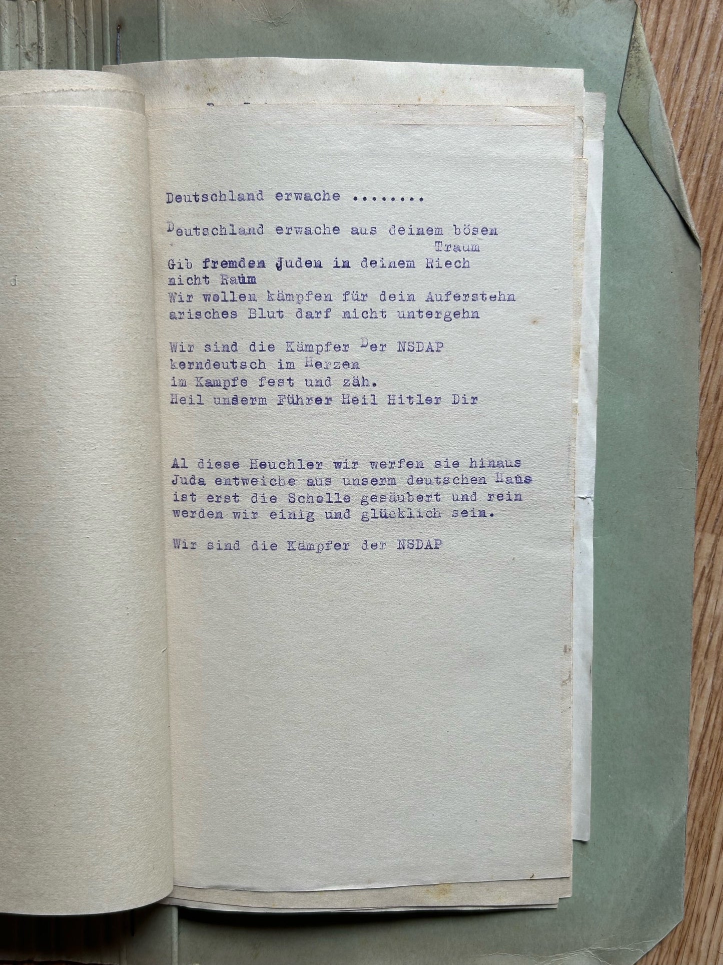 Folder of German Third Reich song sheets - HJ / NSDAP songs