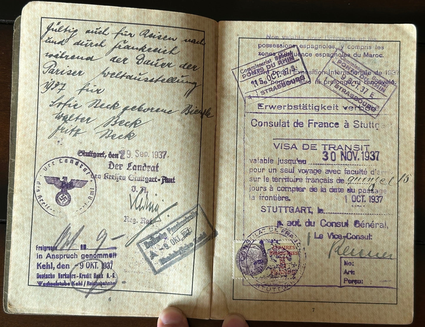 Passport - Mother and 2 children, many entries