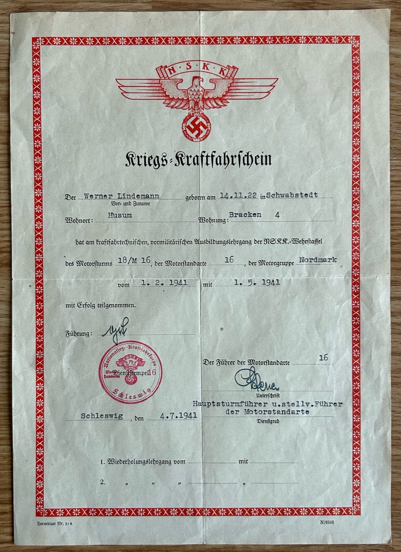 NSKK pass and training certificate