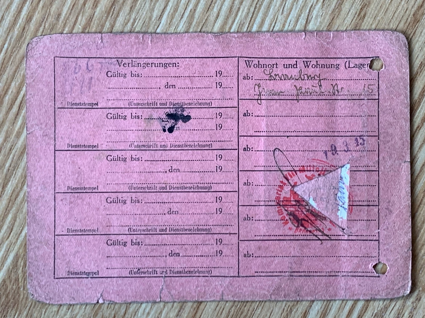 Reichsbahn Polish worker ID card - 1944
