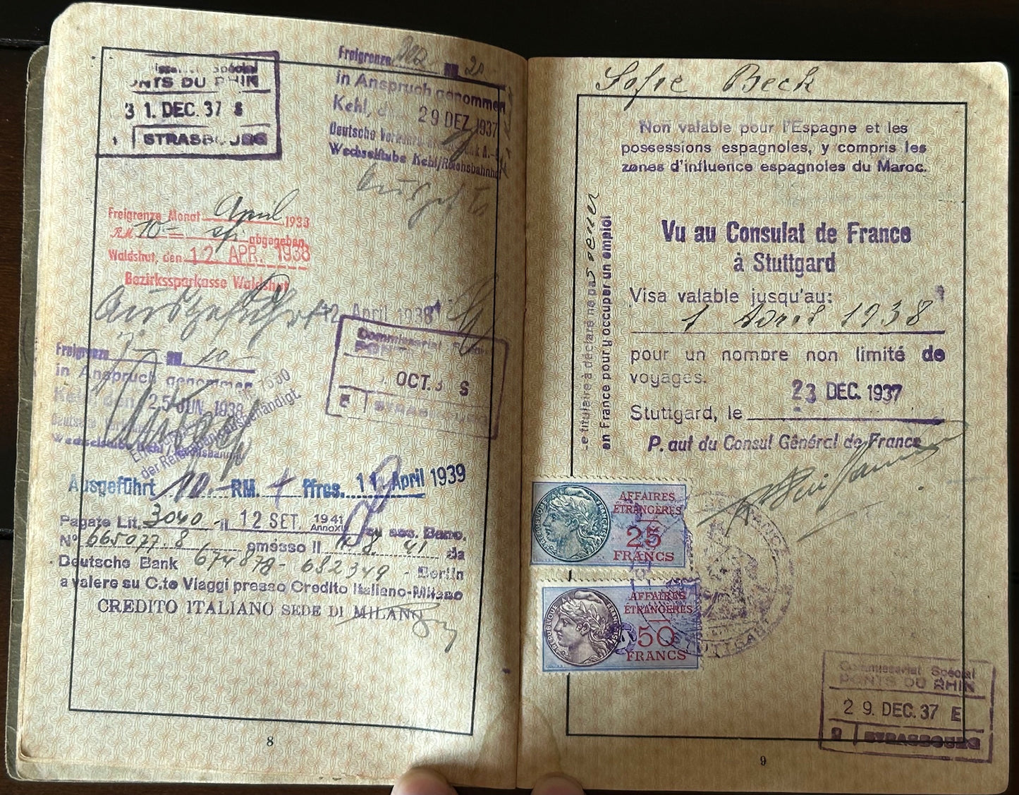 Passport - Mother and 2 children, many entries