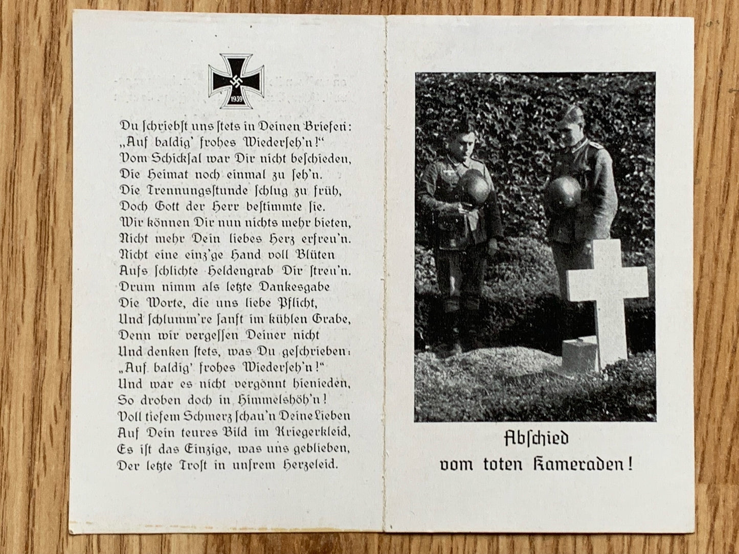 WW2 German Death Card - Signals soldier, KIA Smolensk 1941