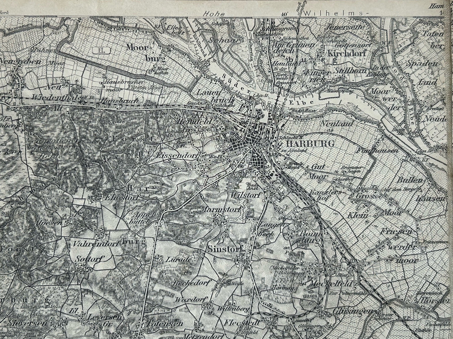Pre-WW1 German military map - Harburg region, officer stamp