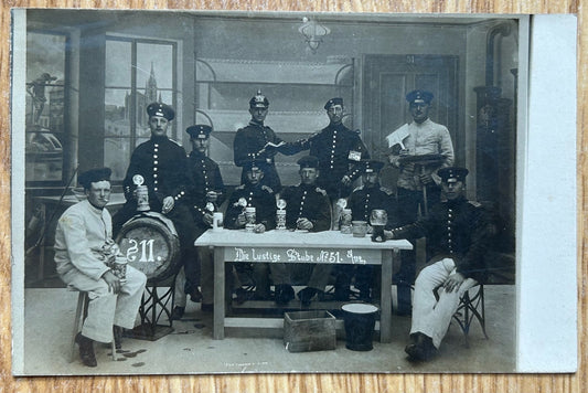 WW1 German photo postcard - Studio group photo