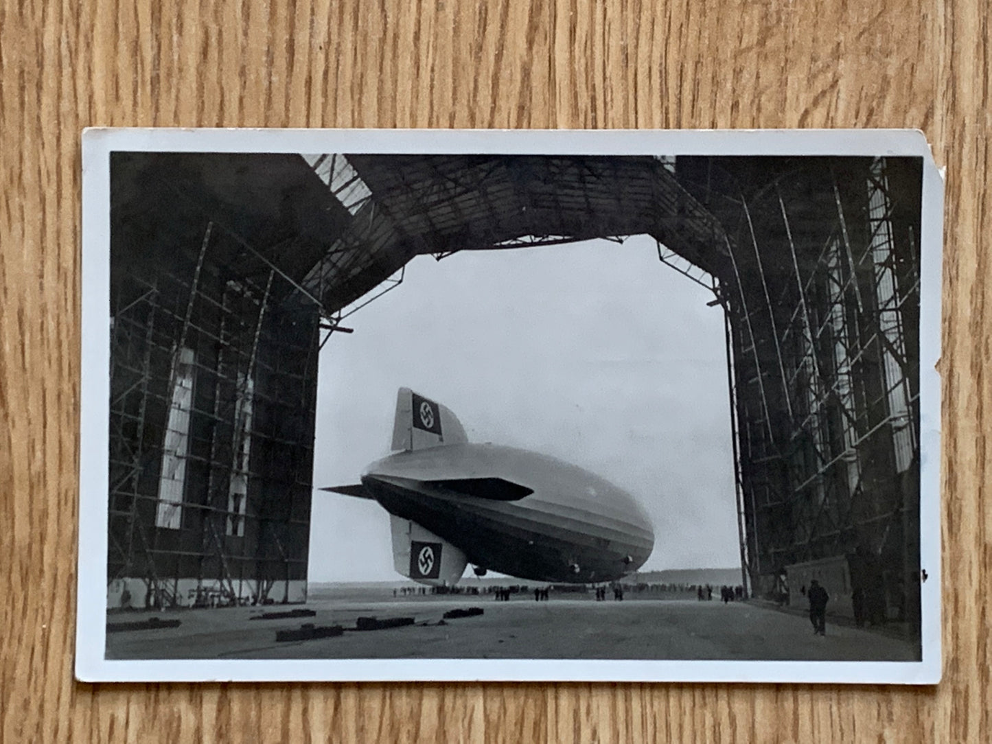 Hindenburg zeppelin postcard - post crash / disaster