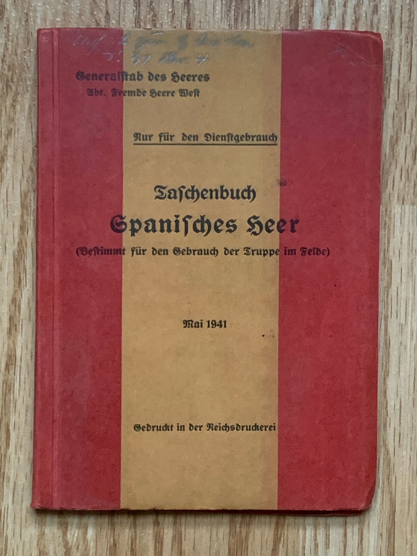 WW2 German Army reference book - Spanish military 1941