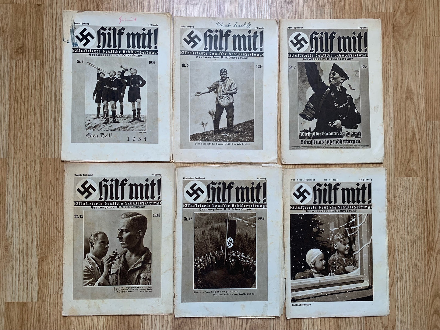 6 Hilf Mit Hitler Youth magazines - 1934 issues