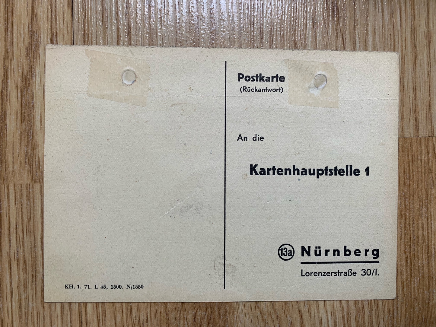 WW2 German ration card distributor postcard